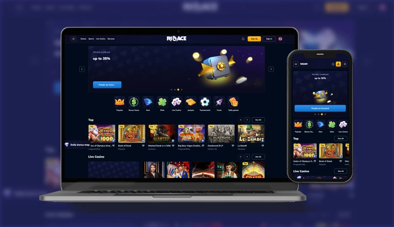 Rioace Casino App-Screenshot